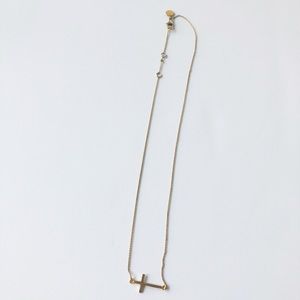 Stella & Dot Gold Interlock Cross Necklace